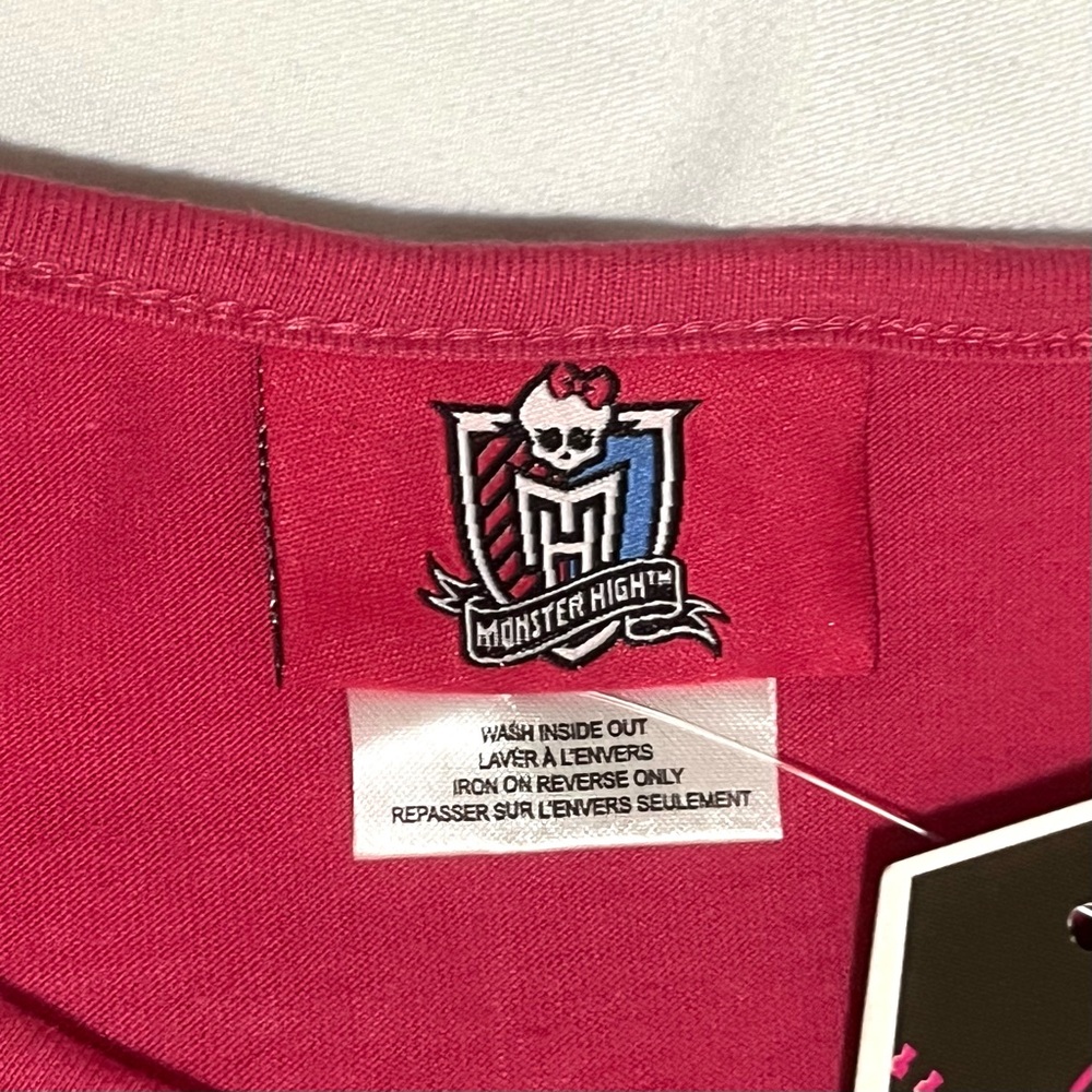 Monster High Black Pink Stripe Girls Long Sleeve Skull Scene Y2K - Picture 8 of 8